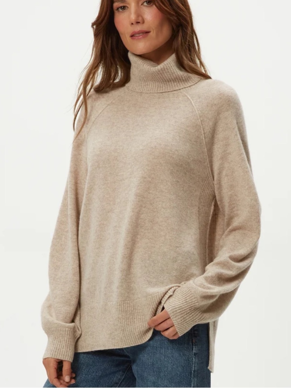 Michael Stars Cashmere Cream Turtleneck Sweater